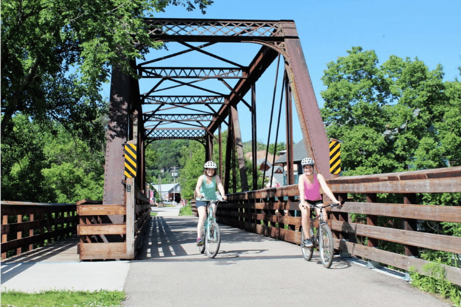 Biking on the Root River Trail in Lanesboro, Minnesota