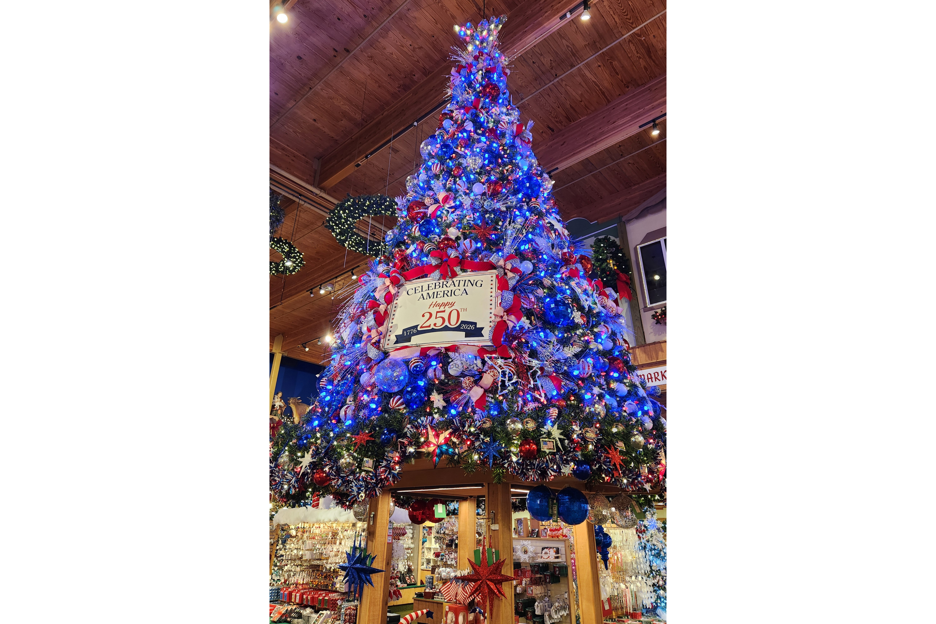 America250 Tree at Bronner's CHRISTmas Wonderland
